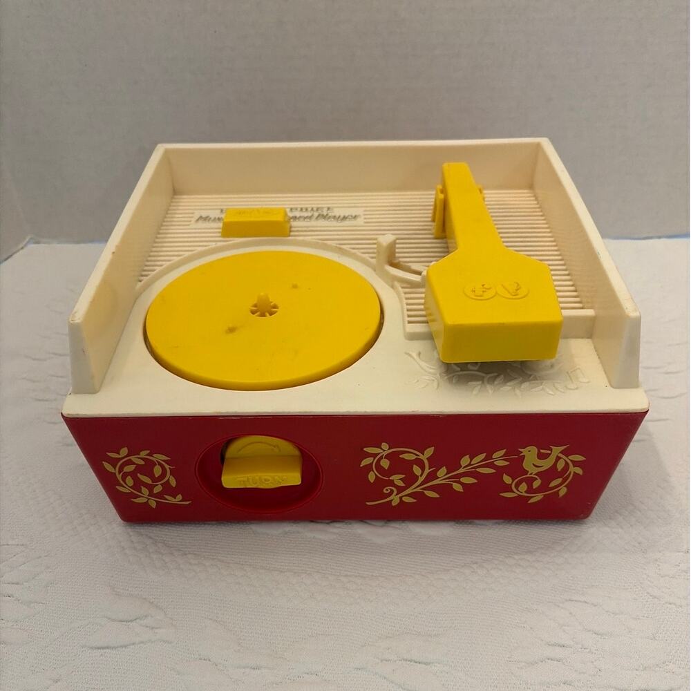 Vintage Fisher Price Music Box Record Player 5 Records Works Read Description - Picture 2 of 16